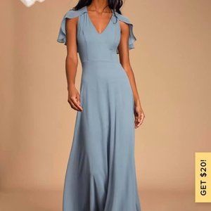 blue chiffon maxi dress